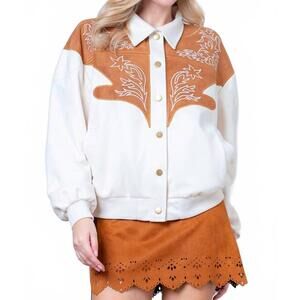 NEW TAELYNN western embroidery jacket in ivory multi